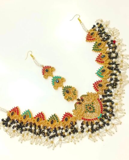 Matha Pati (Forehead Chain) - Stunning Black & Gold Shade