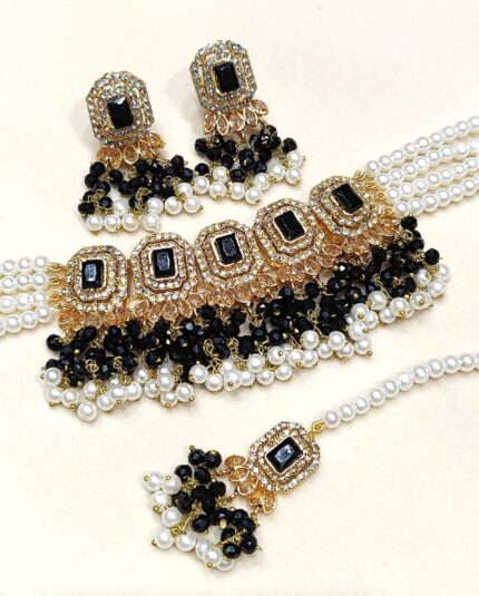 Black Shade Choker Necklace Sets