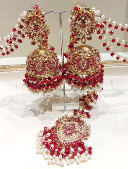 Red Jhumki Bindi (Handmade Indian/Pakistani Traditional Forehead Adornment)