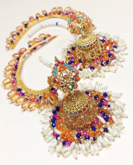MeenaKari Gold Jhumka Earings