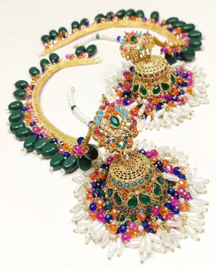 MeenaKari Green Jhumka Earings